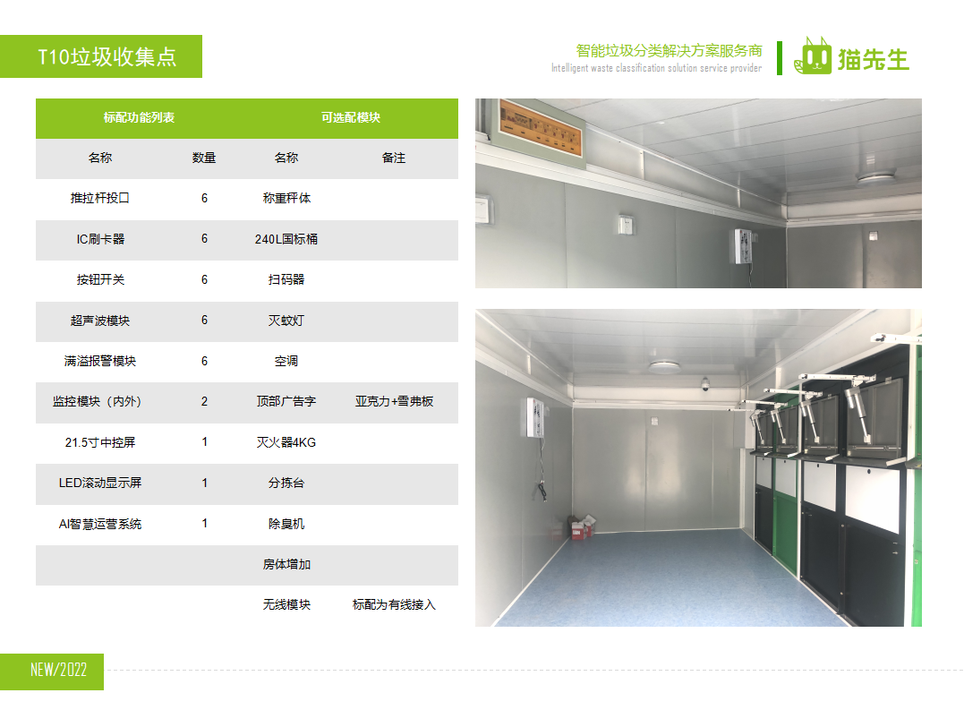 貓先生智能垃圾分類房，定時(shí)定點(diǎn)垃圾收集站 ，垃圾房功能配置